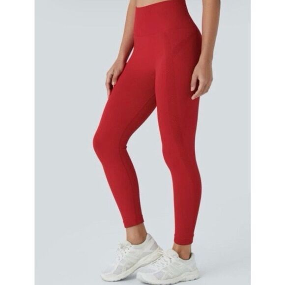 New Halara Women's XS 7/8 Seamless Flow High Waisted Butt Lifting Leggings Salsa - Picture 2 of 12